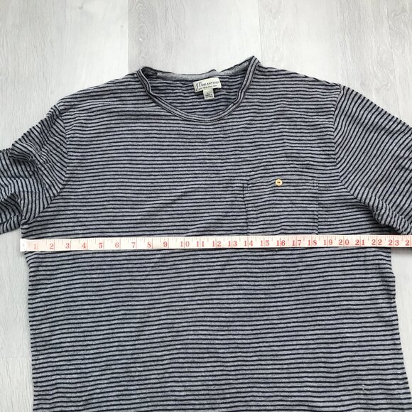 J Crew Knit Goods Mens T Shirt Gray Stripe Long Sleeve Large - Picture 6 of 10